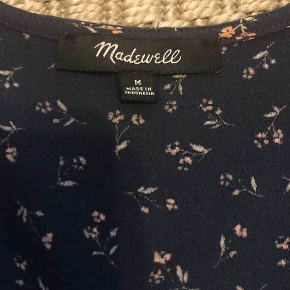MADEWELL Easy Midi Dress in Spring Fling Women's Size Medium Blue Ditsy Floral - Picture 6 of 10